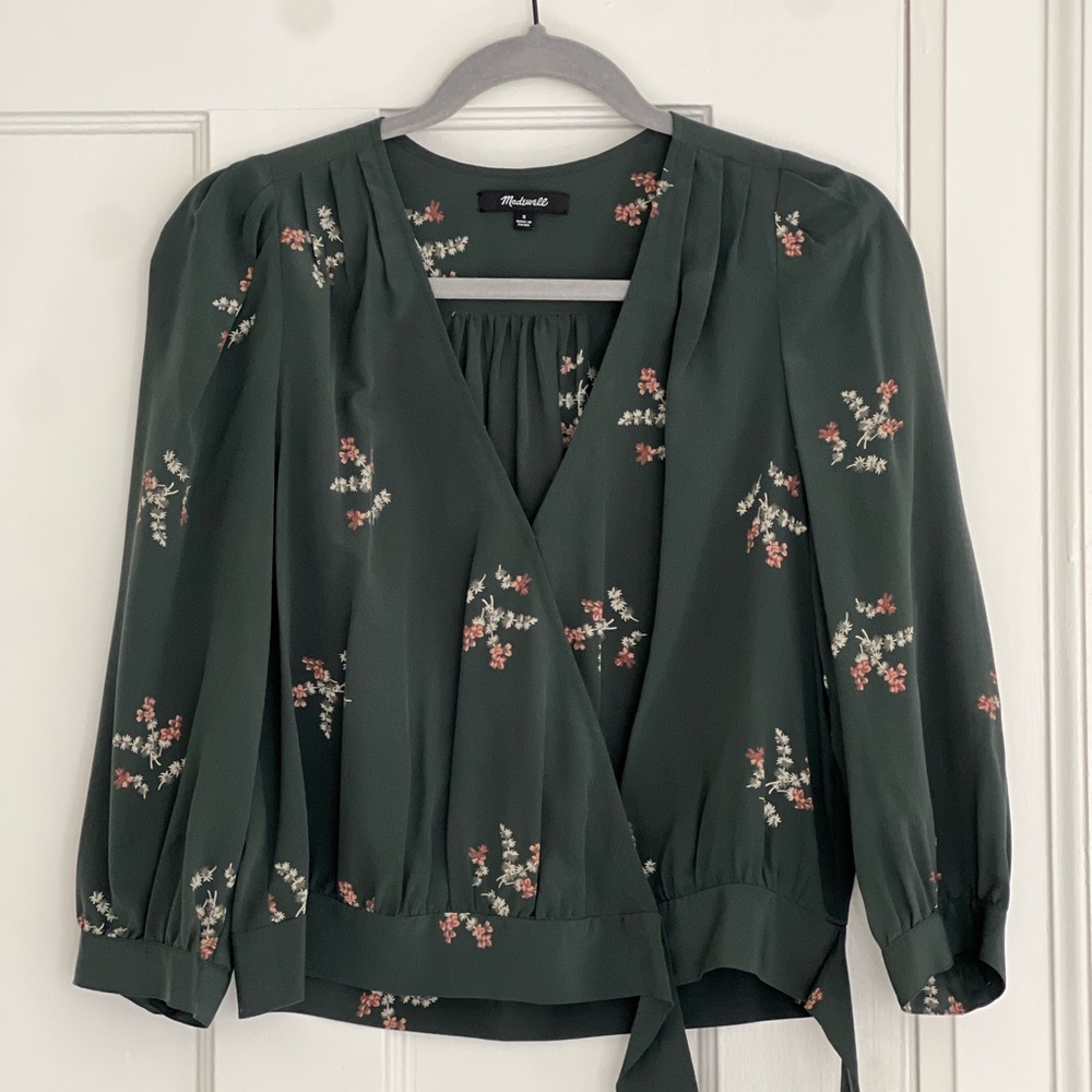 Madewell Silk Wrap Blouse (S)